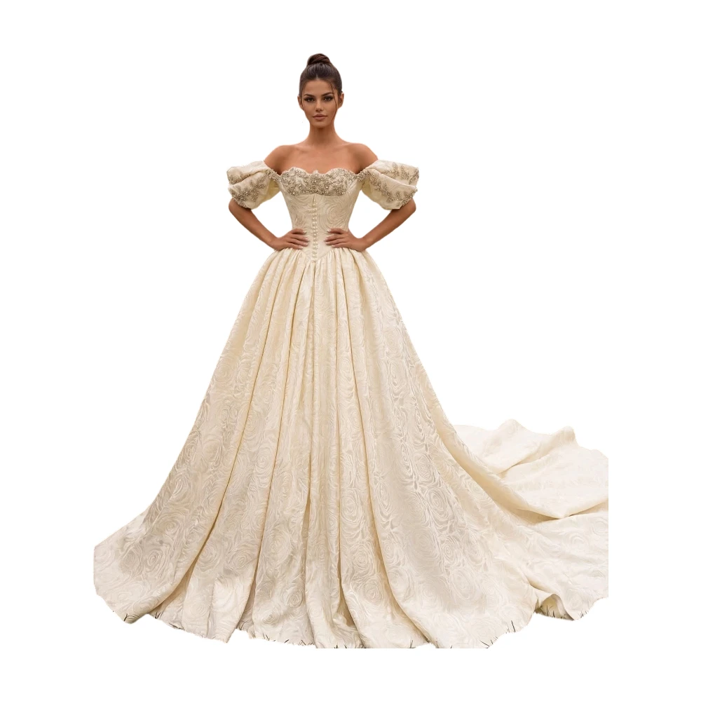 Luxury Ball Gown Wedding Dresses Sexy Sweetheart Appliques Lace Bridal Gowns Sweep Train Backless Customized Robe De Mariée