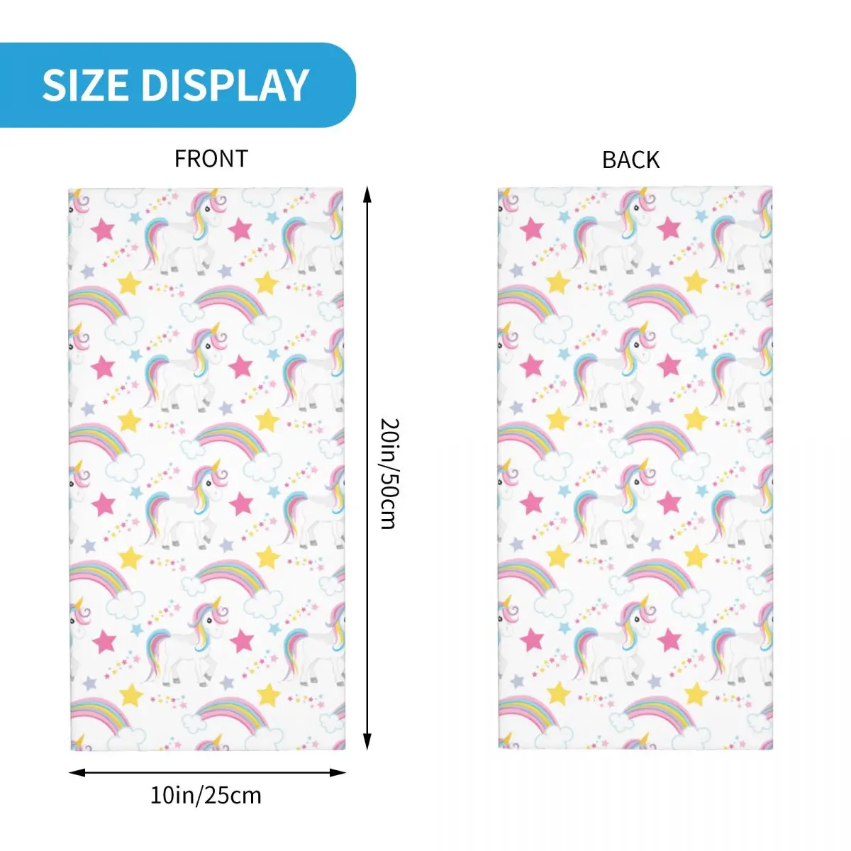 Magical Rainbow Unicorn Bandana Neck Gaiter Printed Cartoon Balaclavas Wrap Scarf Headwear Riding Unisex Adult Breathable