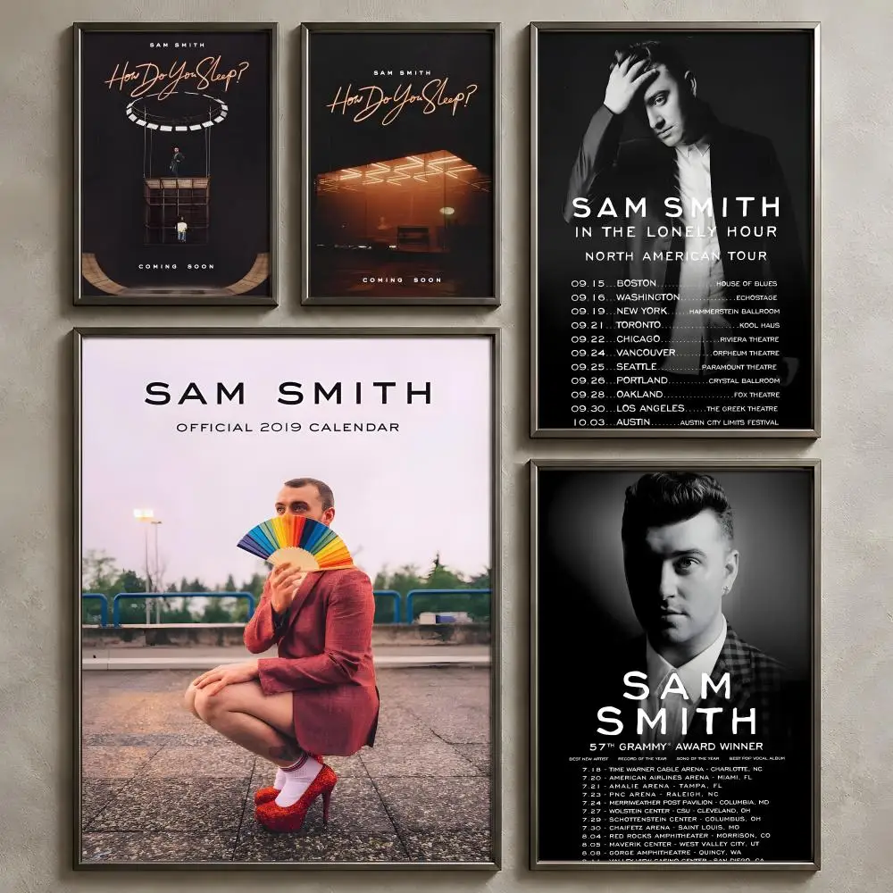 Singer S-Sam Smith-h Poster Vintage Self Adhesive PP Wall Art Home Bar Bedroom Decor Gift