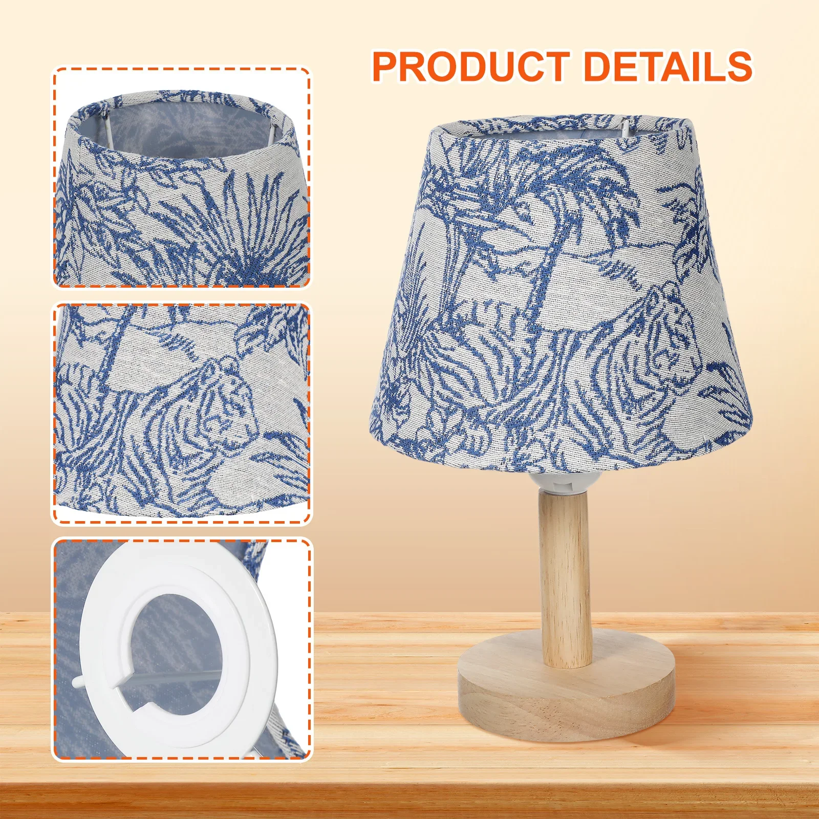 Embroidery Fabric Lampshade Iron Sturdy Soft Light Cover Tabletop Lamp Shade Romantic Decoration Cover Lamp Shade