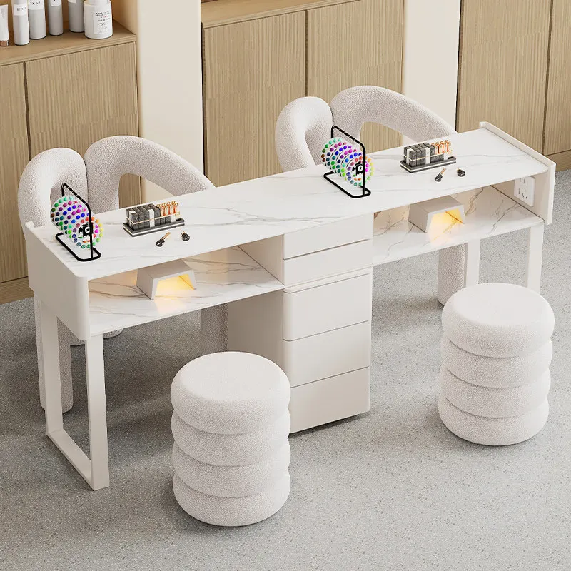 

Nordic Creative Manicure Table Modern Solid Wood Transparent tabletop Manicure Table Nail Salon Furniture Mesa De Uñas FYNT