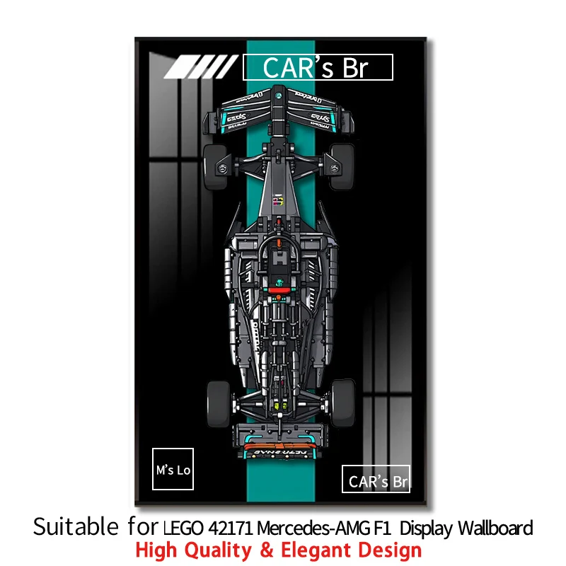 

2026 NEW Display Wallboard Wall Mount Display box suitable for LEGO 42171 Mercedes-AMG F1 building block car model Photo Frame