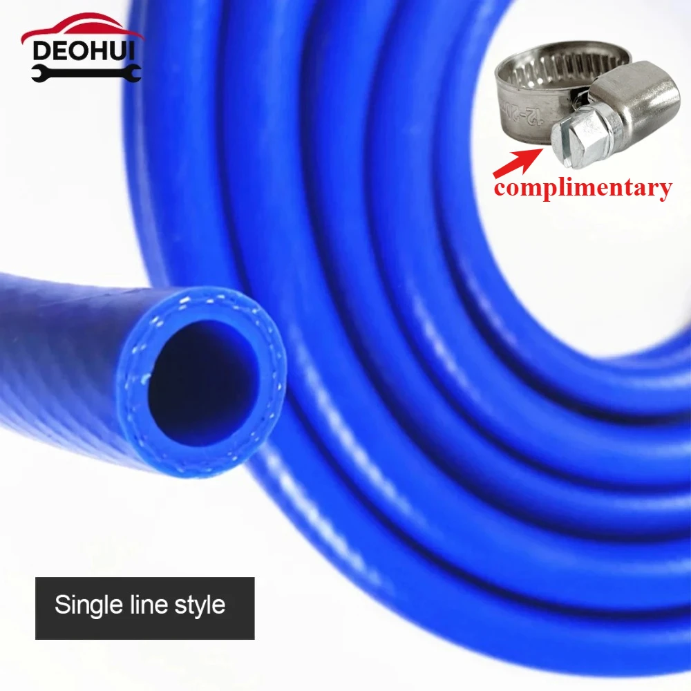 

1 м ID3 мм-50 мм, термостойкая синяя плетеная трубка из силиконовой резины, двухслойная зажимная проволока, утолщенный гибкий шланг