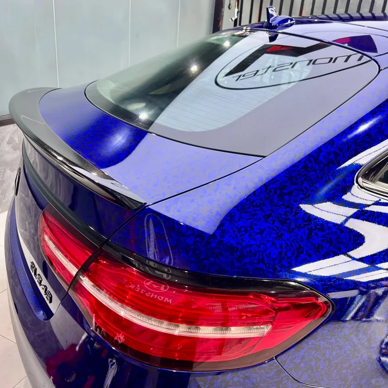 PET Glänzende Blaue Geschmiedete Carbonfaser-Vinylfolie mit Luftkanälen, Selbstklebende Aufkleberfolie für Motorrad und Auto – Detail 4