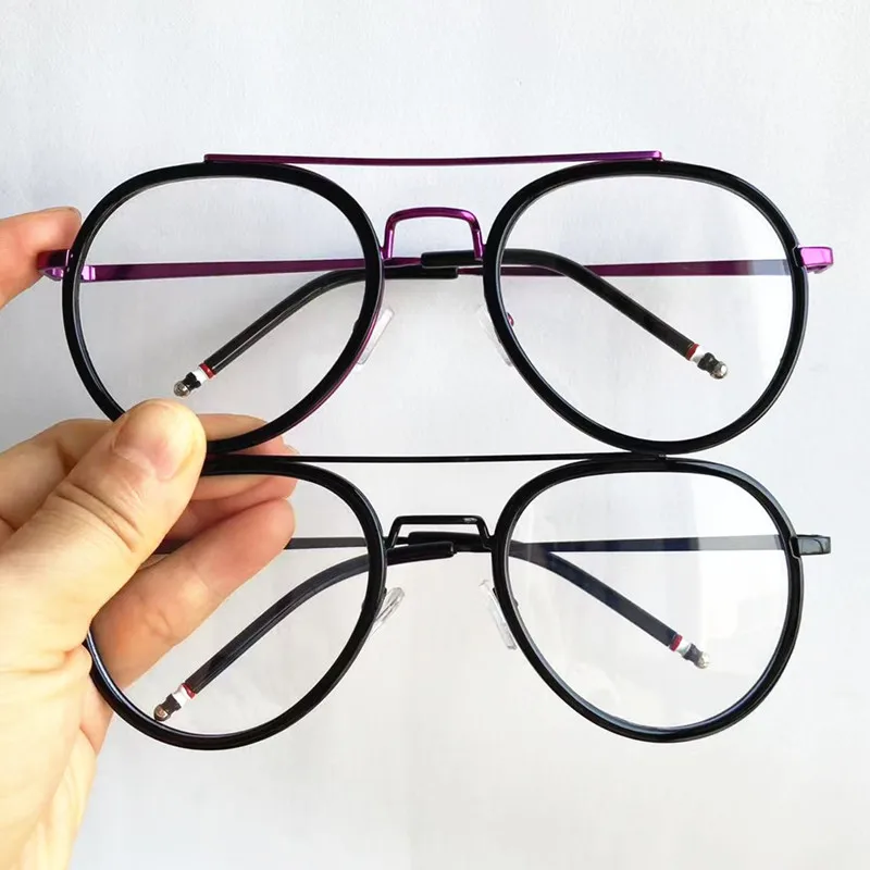 

NEW Personality Glasses Retro Optical Eyeglasses Unisex Double Beam Spectacles Oversize Frame Eyewear Pilot Google