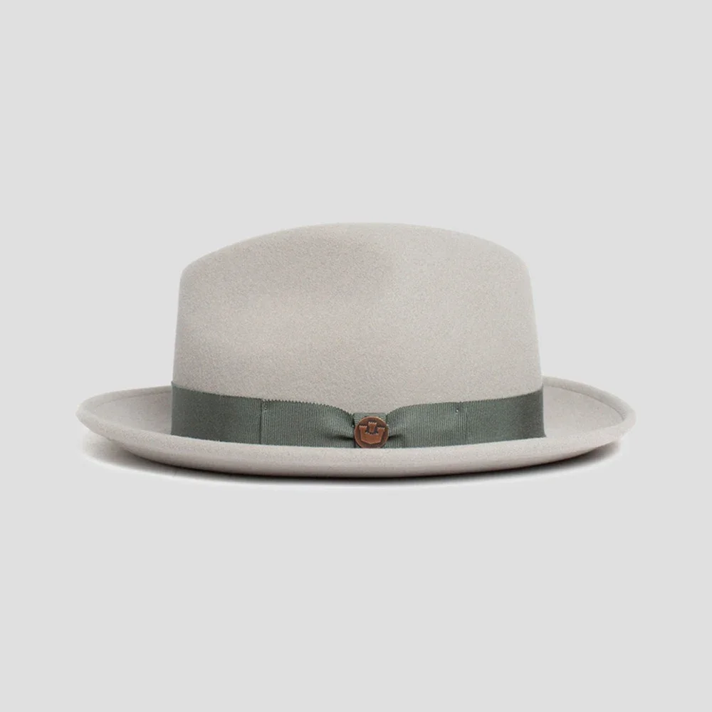 Wool Fedora Hat with Bow Women Men Ladies Elegant Fedoras Wide Brim Jazz Felt Hat Vintage Bucket Panama Autumn Winter Cap NZ357