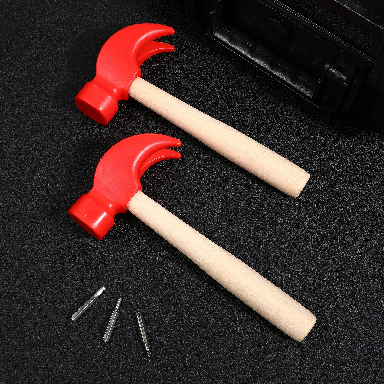 Simulated Small Wooden Hammer Wood-handled Maintenance Hammers Plaything Simulation Toy Toys for Kids Tool