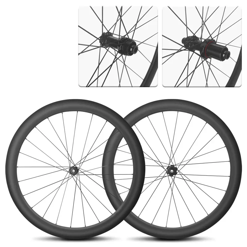 700C 50mm Disc Brake Carbon Wheels Center Lock/6 Bolt Road Bike Wheels Quality Road Racing Wheelset DT Ratchet Wheel