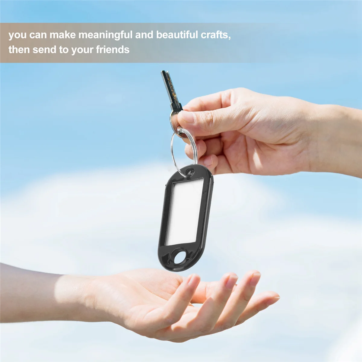 20st Key ID Label Tags Split Ring Sleutelhanger Sleutelhanger Zwart YDH