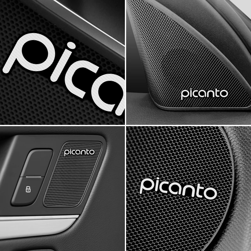 10pcs 3D aluminum speaker stereo speaker badge emblem Sticker for KIA Picanto 2017 2018 2019 Car Accessories