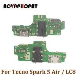 For Tecno Spark 5 Air / LC8 / Pouvoir 4 LC7 USB Dock Charger Port Headphone Audio Jack Microphone MIC Flex Cable Charging Board