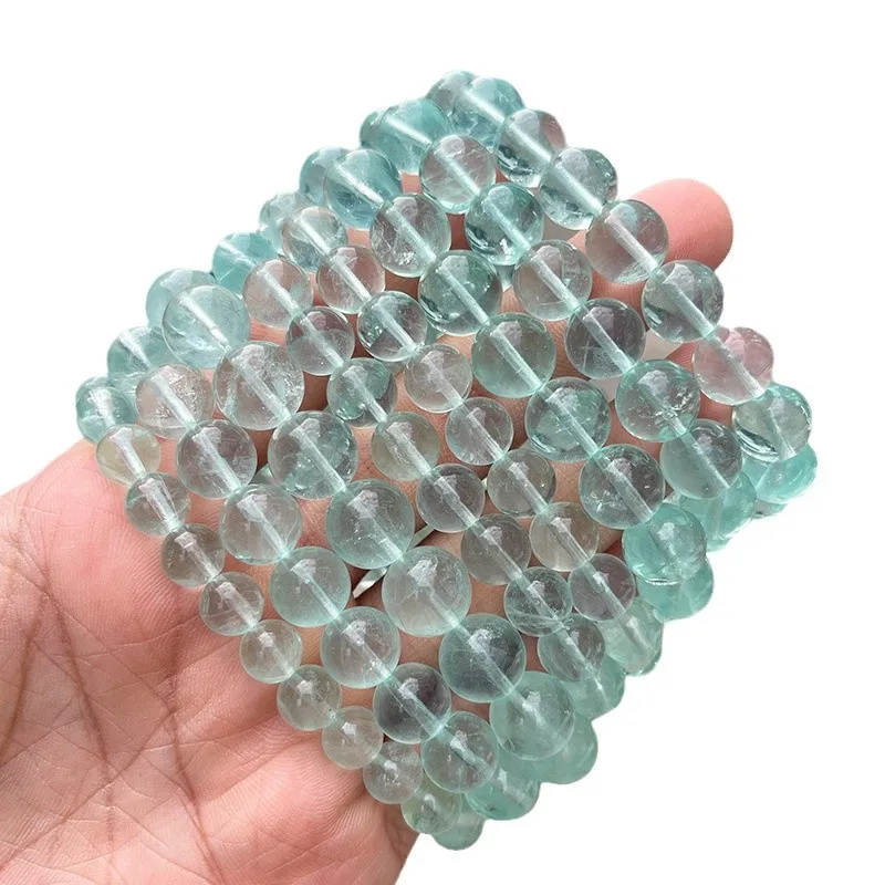 

Shinzue 8ANatural Rock Sugar Bracelet Transparent Green Fluorite Fashion Women's Jewelry