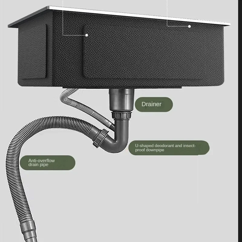 Chinese Stainless Steel Kitchen Sinks for Kitchen Sink Thickened Brushed Process Simple and Creative Kitchen Sink for Restaurant