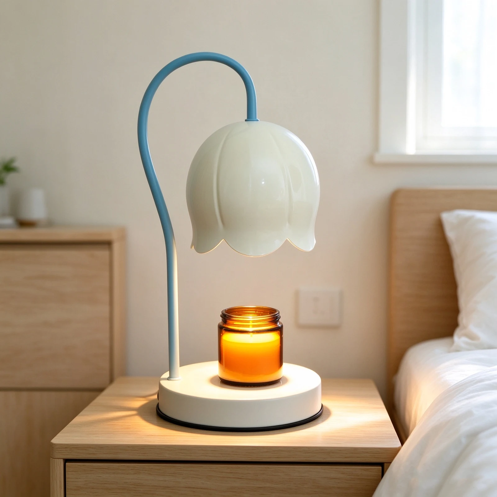 Modern Candle Warmer Lamp, Wide Base Candle Warming Lamp with Timer and Dimmer,Home Art Decor Nordic Candle Wax Lamp