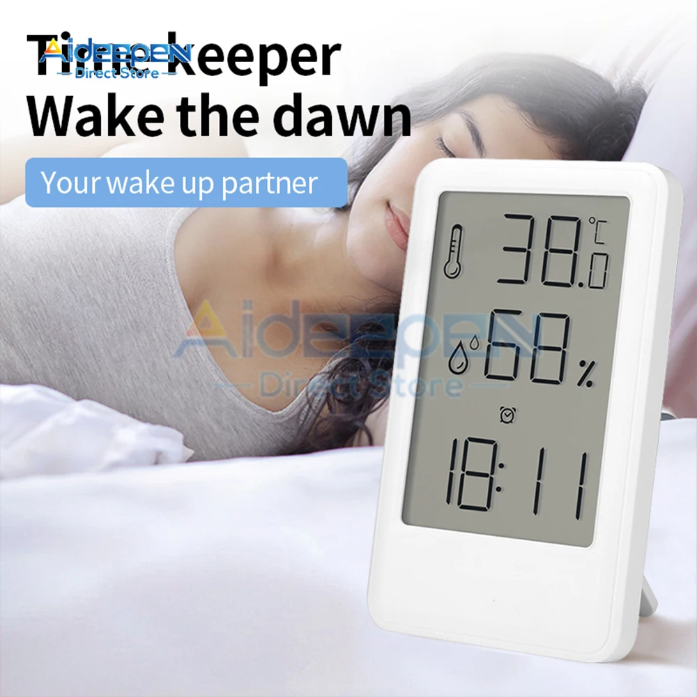 

New Digital Home Indoor Temperature Humidity Meter LCD Digital Clock Thermometer Hygrometer Sensor Gauge Weather Station