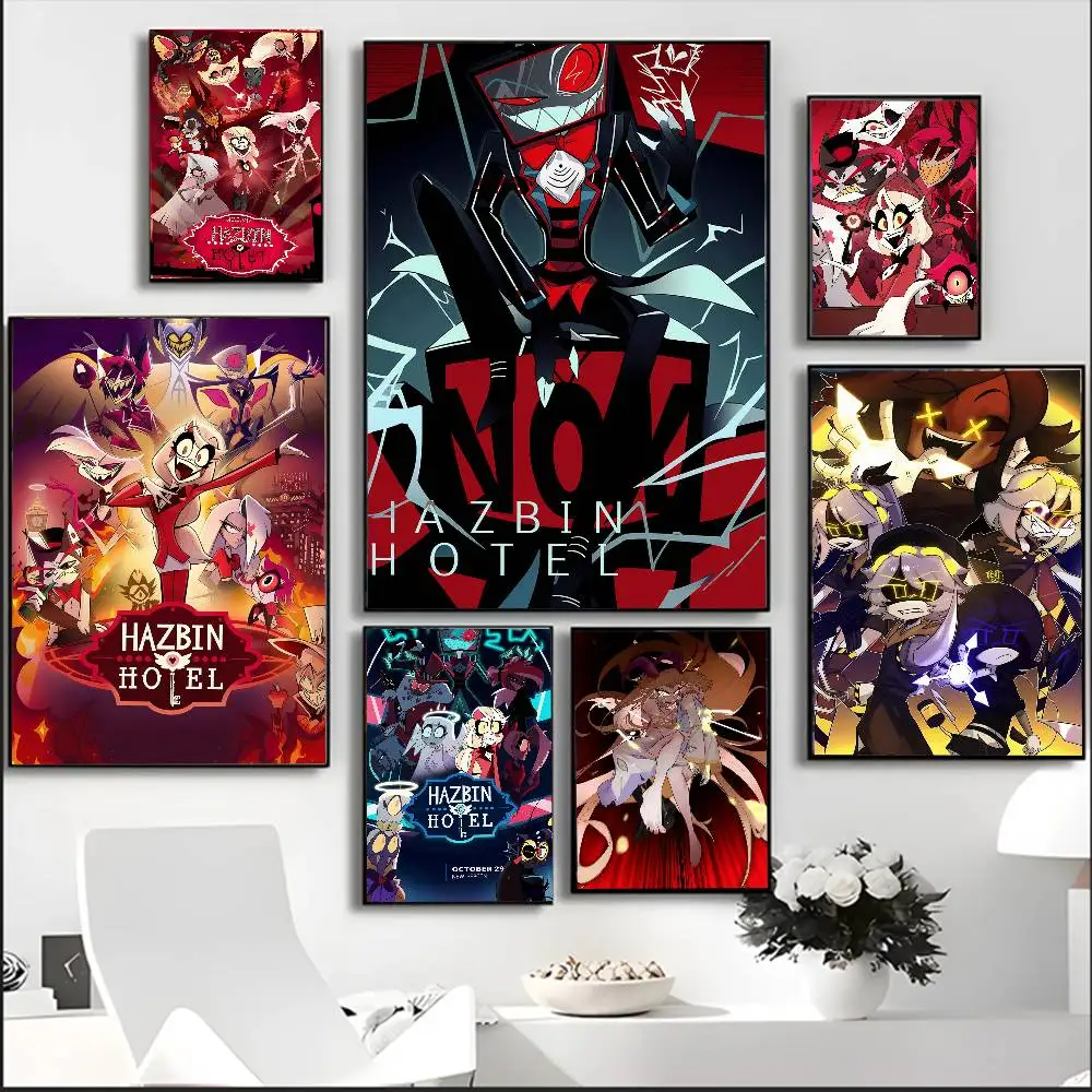 Hazbin Hotel HD Anime Poster – Waterproof, Self-Adhesive Posters; Versatile Decor for Homes, Bars, Hotels, and More.