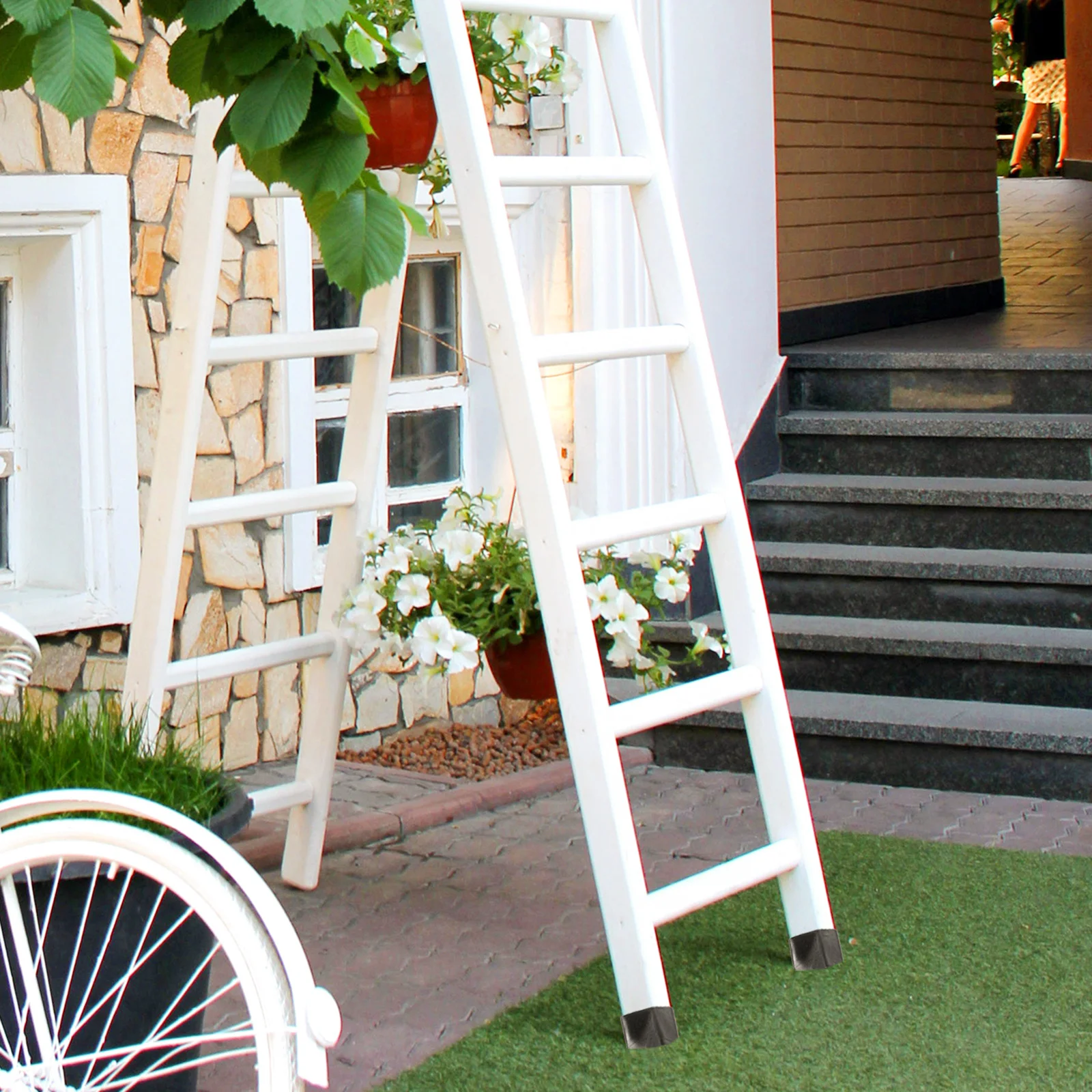 

2pcs Non-Slip Foot Covers Black Rubber Pads For Stable Step Ladder Accessories Replacement Household Ladder Feet Protectors