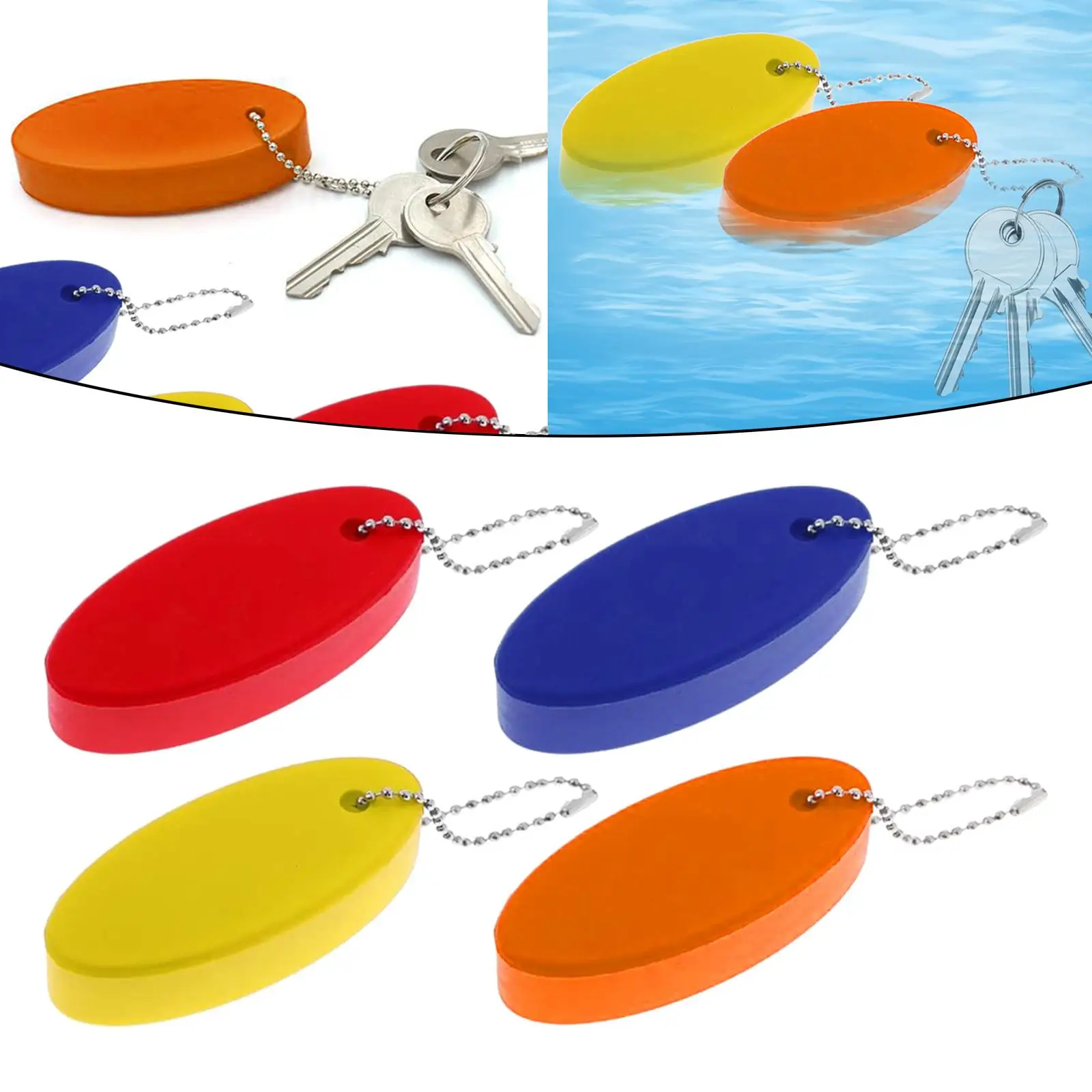 4Pcs Buoyant Keychain Boat Keyring for Surfing Outdoor Water Sports Fishing