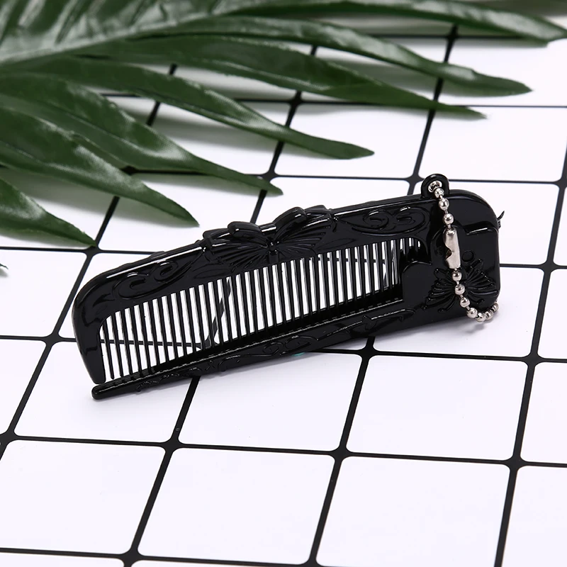 Portable hair comb brush heychain foldable massage comb anti-stati chair comb