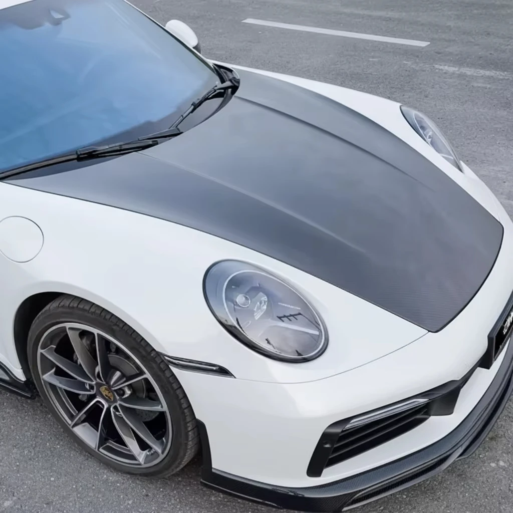 

Карбоновый капот для Porsche 911 992 2019-2025 Carrera Turbo S, замена в стиле OEM, сухой карбон, элементы кузова