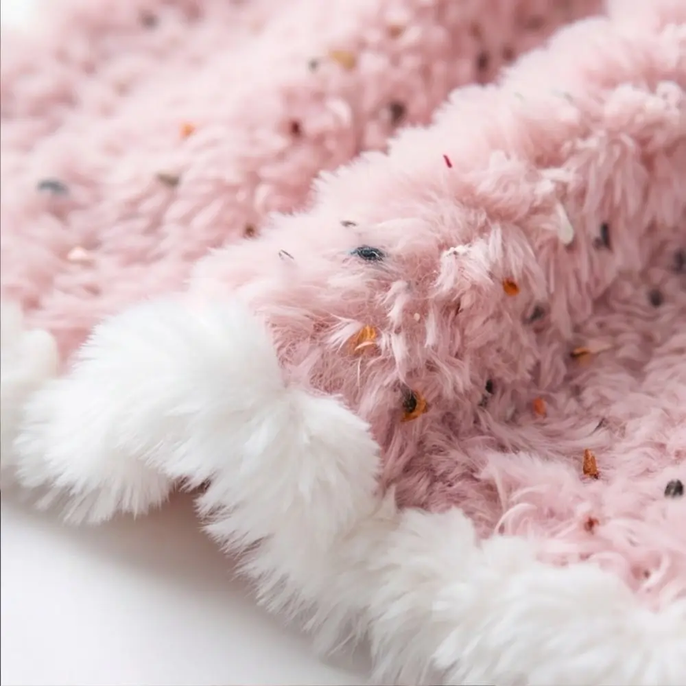 New Soft Texture Knit Scarf Thick Knit Fringe Trim Winter Scarf Foldable Lightweight Fluffy Scarf Winter Wear