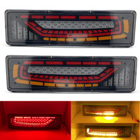 2 x 12/24V LED Rear Lights Trailer Truck Tail Light Sequential Flashlight Turn Signal Brake Reverse Lamp Tractor Taillight 46cm.