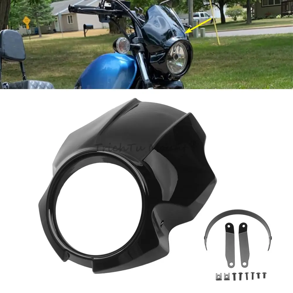 

Motorcycle Front Headlight Fairing Cover Windshiled For Honda Rebel CMX 2020-2021 Yamaha XVS 950 Spec Bolt 2014-2020 Black