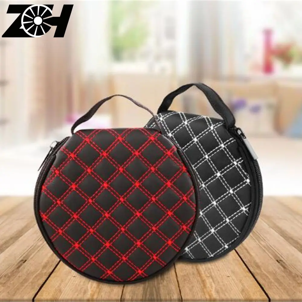 Universal Car Red Wine Cd Clip Multi-function Storage Bag Leather Box Bag Car Cd Cd Package Glasses Folder Holder