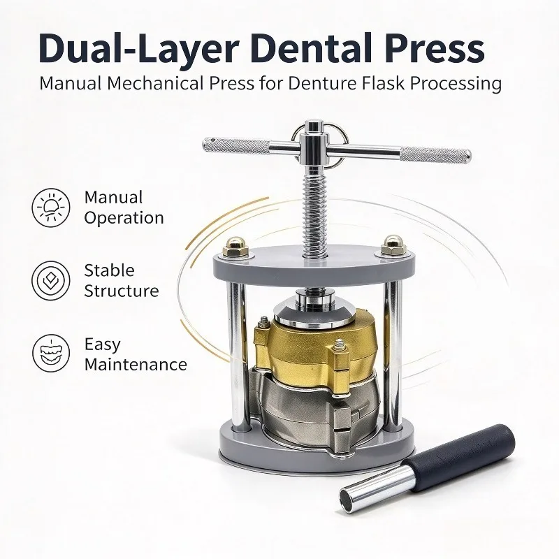Dental Double-layer Manual Compressor, Denture Processing Equipment, Practical Workshop Machine for Oil Making Application