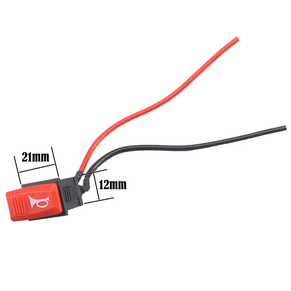 1 pz clacson interruttore pulsante auto E-bike moto clacson universale momentaneo interruttore a bilanciere plastica 2 Pin auto-reset rosso