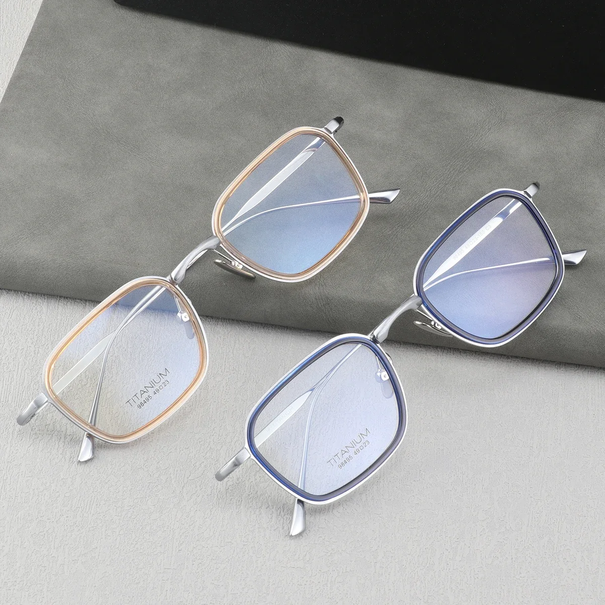 KUXA Occhiali da vista da uomo in acetato di titanio Ipermetropia Miopia Occhiali da vista Lenti da ricetta antiriflesso graduate progressive