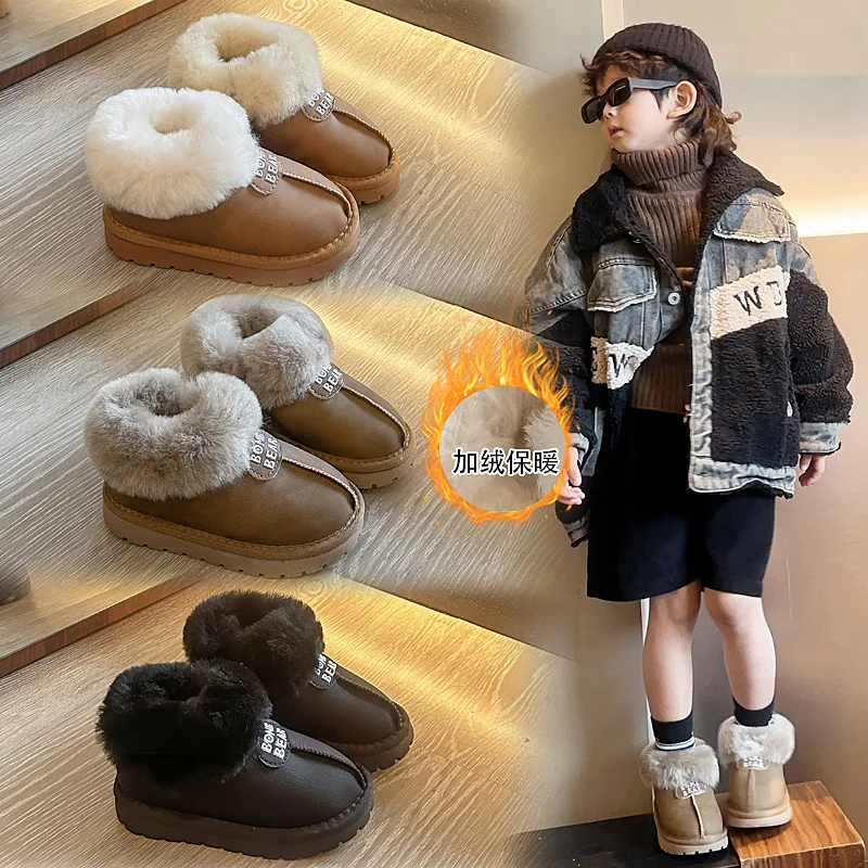 kids-warm-fleece-ankle-boots-for-girls-2025-new-winter-kids-platform-snow-boots-non-slip-simple-versatile-school-outdoor-boots