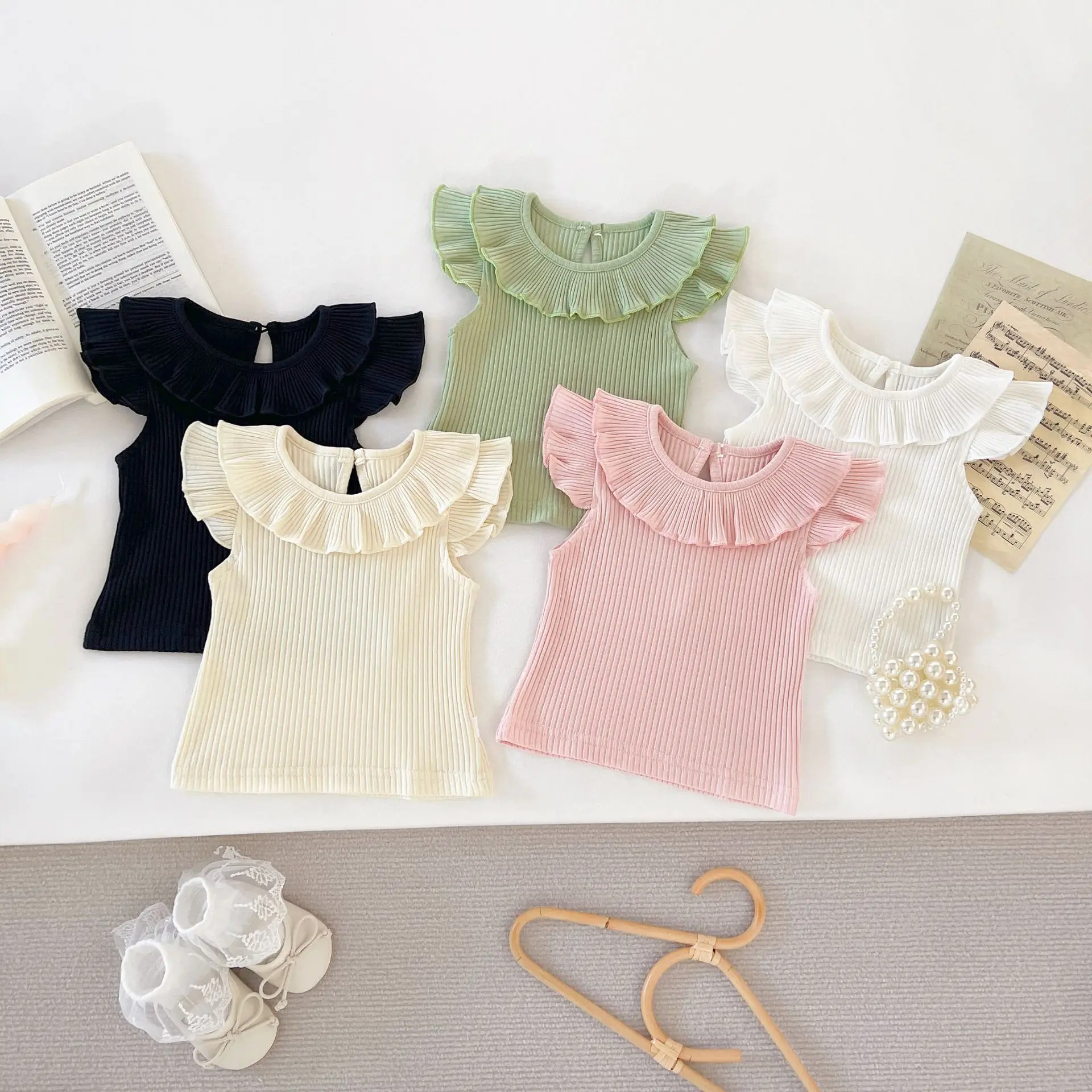 

1pcs Summer Children's Solid T-shirts Sleeved Infant Cute T-shirt for Girl Tops Casual Cartoon Cloths