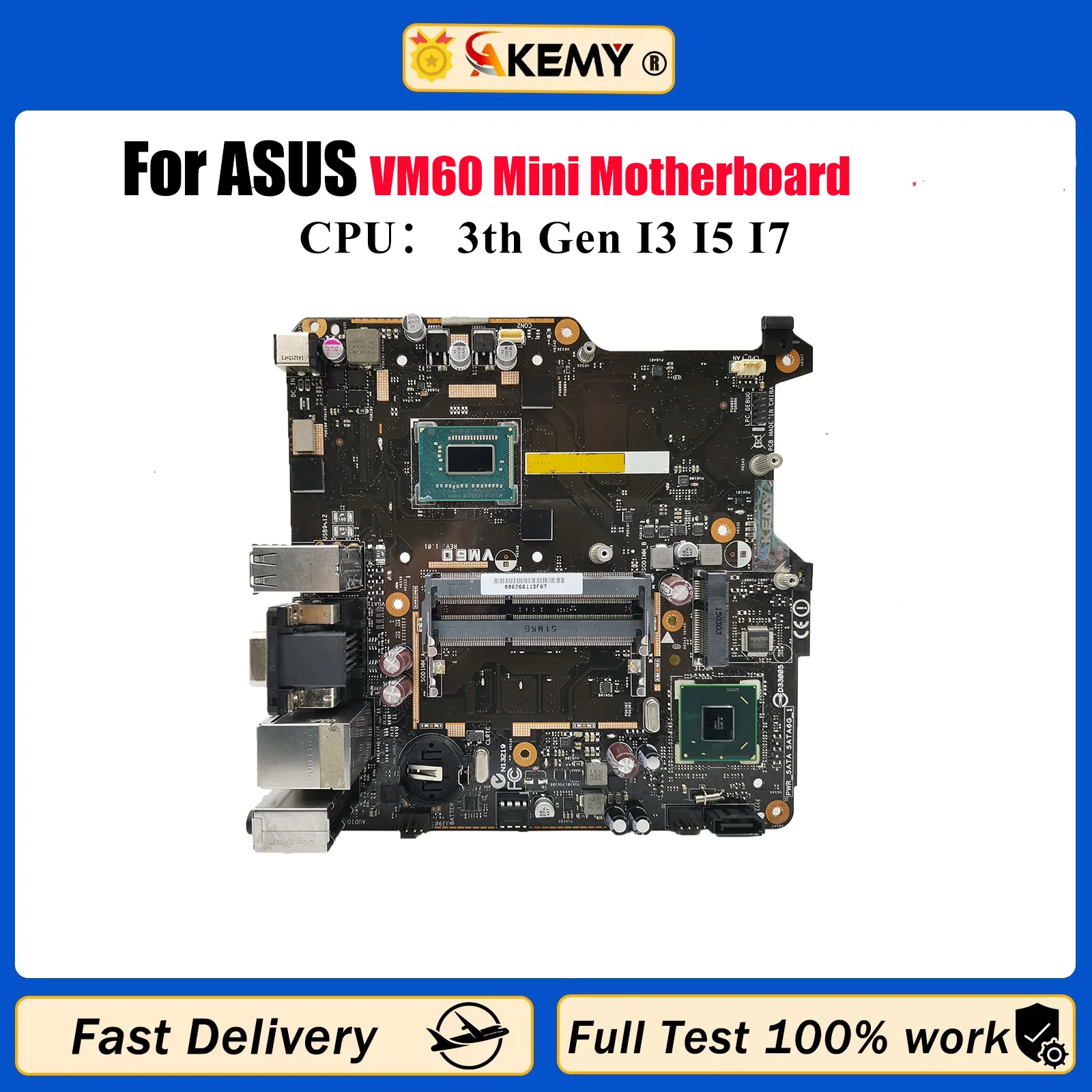

Материнская плата для ноутбука VM60 для ASUS VivoMini VM60, материнская плата для ноутбука с процессором I3 I5 I7, 100% тестирование, ОК, быстрая доставка, высокое качество