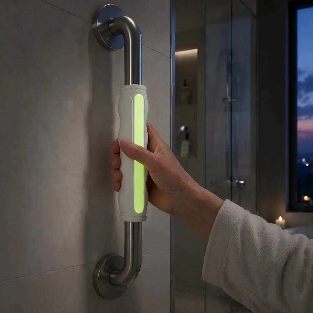 Prevention Handrail Sleeve Silicone Handrail Cover for Seniors Glow-in-the-dark Grab Bar Sleeve Anti-slip Handle for Bathroom