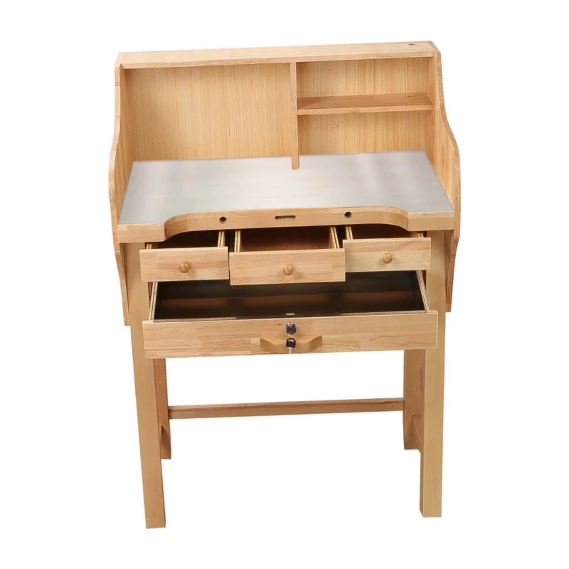 

Professional jeweler Wooden workbench Jewelry making workbench with metal casting area Solid wood