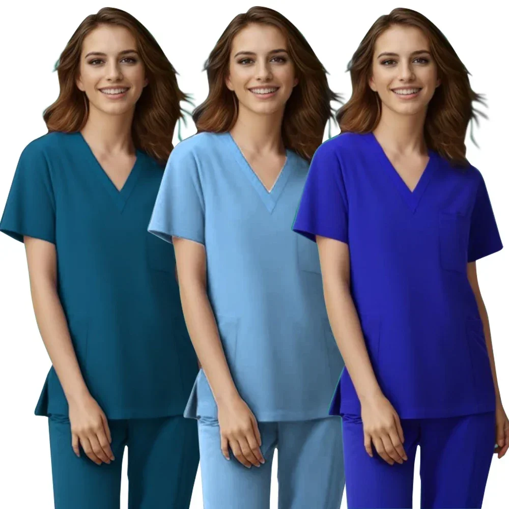 

Surgical Uniforms Woman Nursing Enfermeria Sets Top Pant Articles Medical Uniform Scrubs Clinical Beauty Salon hospital Suits