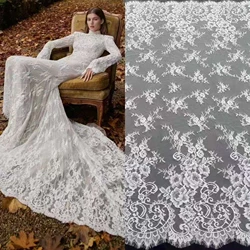 3 Meters Long Soft Lace Fabric Florals Elegant Lace Material for Clothing Dress Sewing DIY Width 150CM