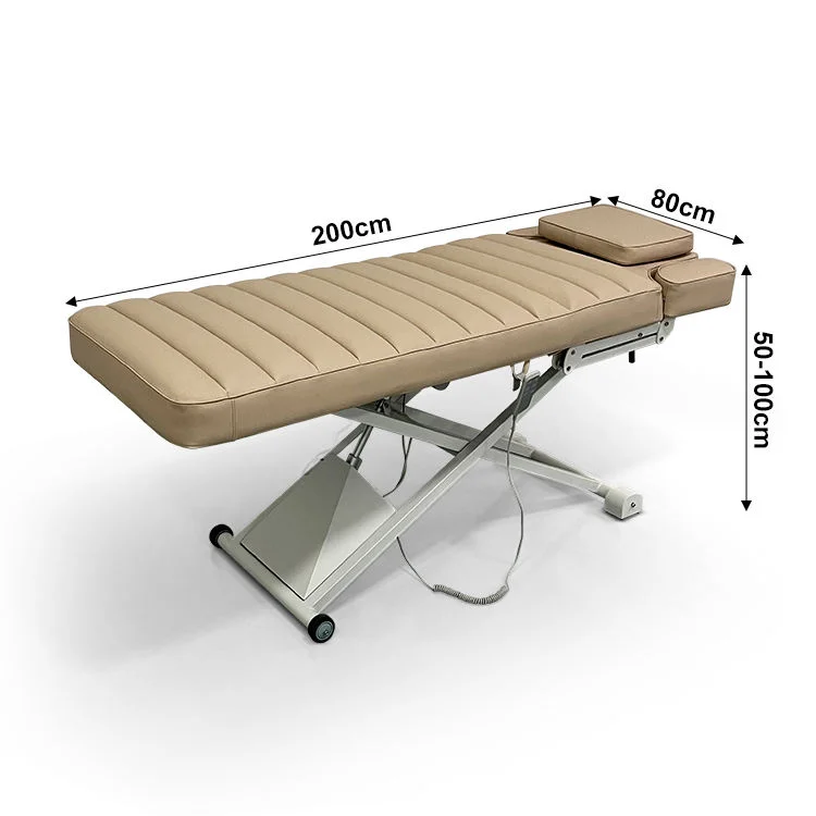 Folding Heated Massage Bed Metal Frame Synthetic Leather Curved Salon Lash Spa Treatment Table
