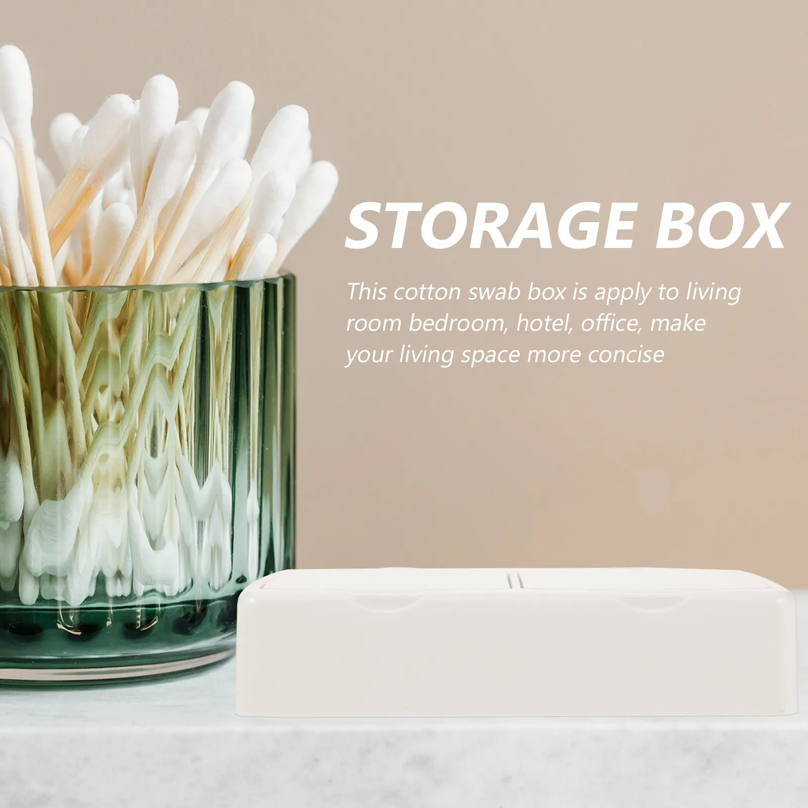 Cotton Swab Storage Box with Press Lid – Dustproof Plastic Makeup Organizer, Multi-Grid Desktop Container