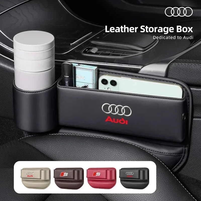 

Car Seat Gap Organizer Storage Box Logo For Audi Sline TT Q2 Q3 Q5 Q7 Q8 A3 A4 A5 A6 A7 R8 B5 B6 B7 B8 C5 C6 C7 V8 Accessories