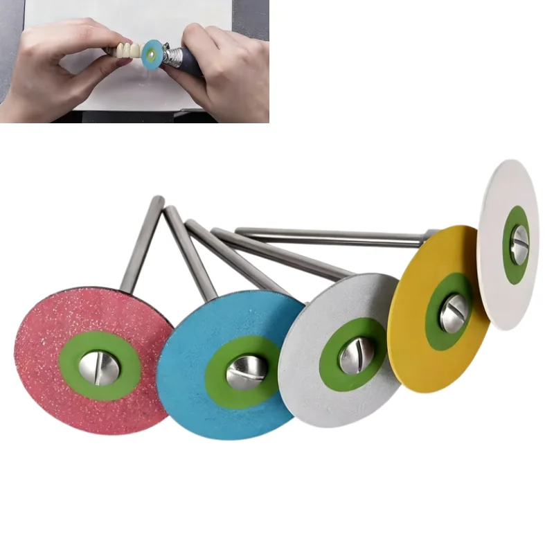 

Diamond Rubber Polishing Head Multi-Grit Grinding Disc for Porcelain Zirconia Restoration Finishing Wheel Dental Polishing Tool