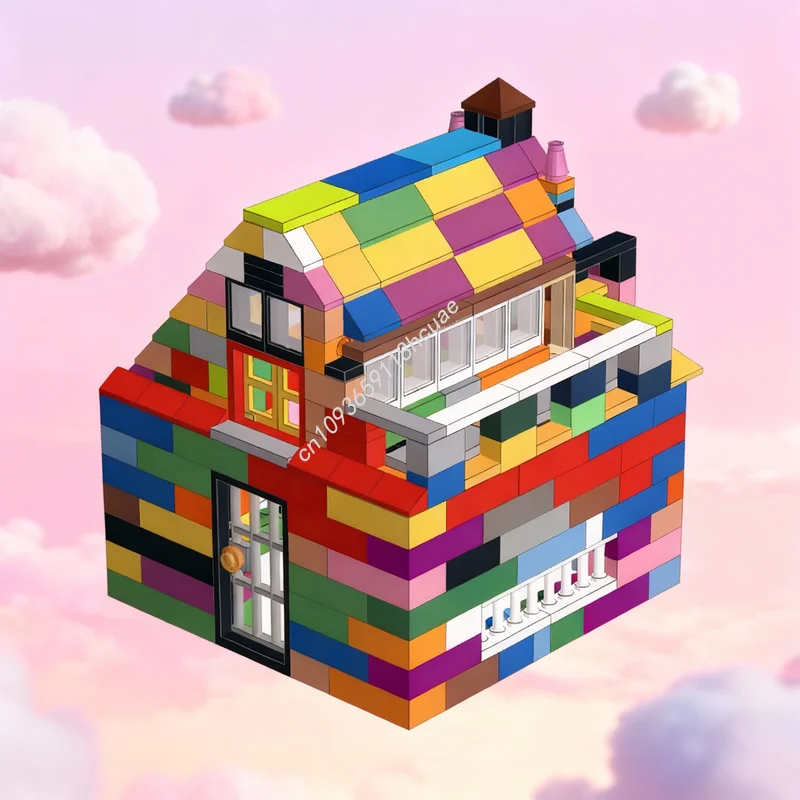 313 قطعة من مكعبات البناء MOC لنموذج معماري لمنزلي، مجموعة تركيب إبداعية تعليمية، هدايا عيد الميلاد للأطفال