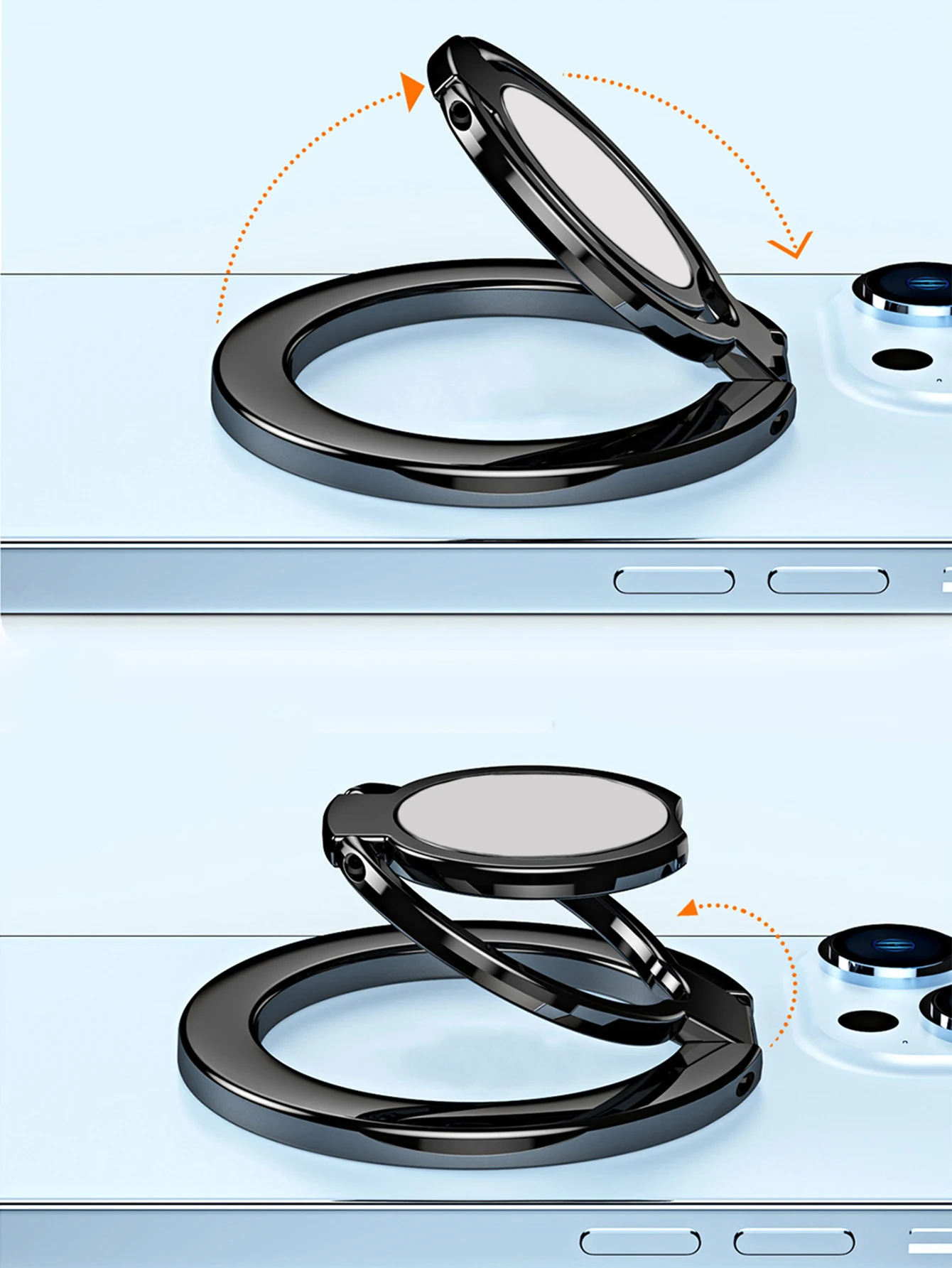 Magsafe Metall 3-Teiliger Mittlerer Magnetischer Saugring-Halter 360° ° Rotierendes, universelles, faltbares, ultradünnes, anhebbares Ladegerät C – Detail 7