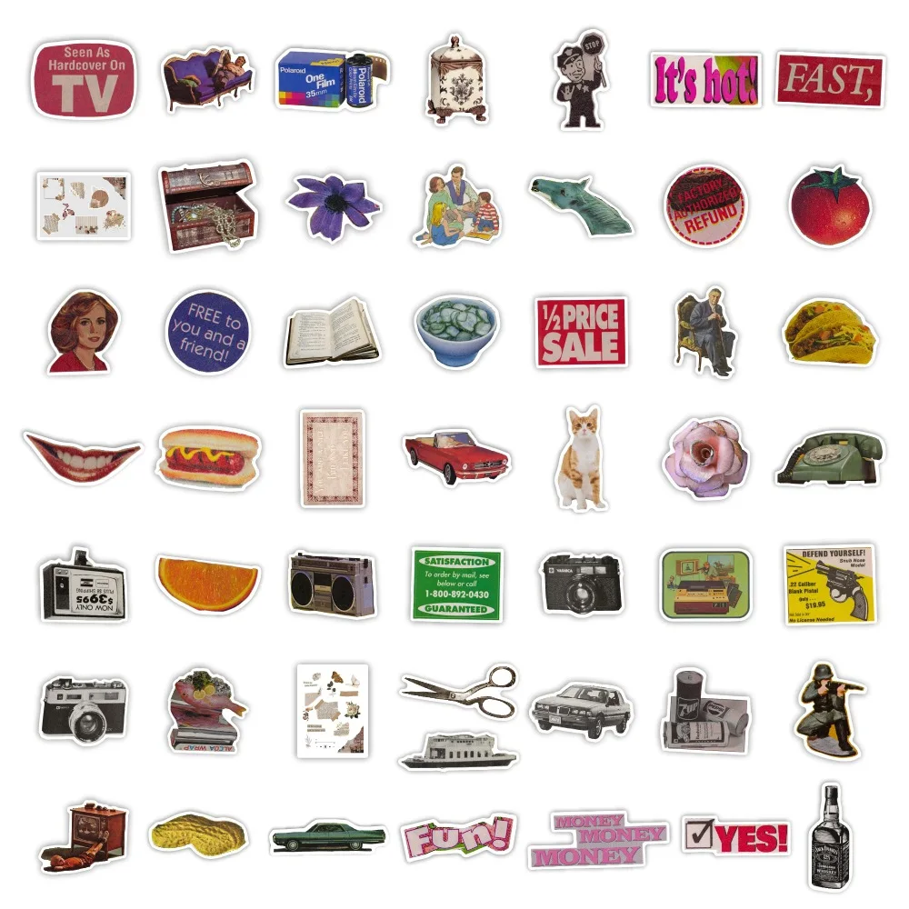 10/30/50Pcs Retro Literary American Style Stickers For Suitcase Skateboard Laptop Luggage Fridge Phone Car Styling Pegatinas