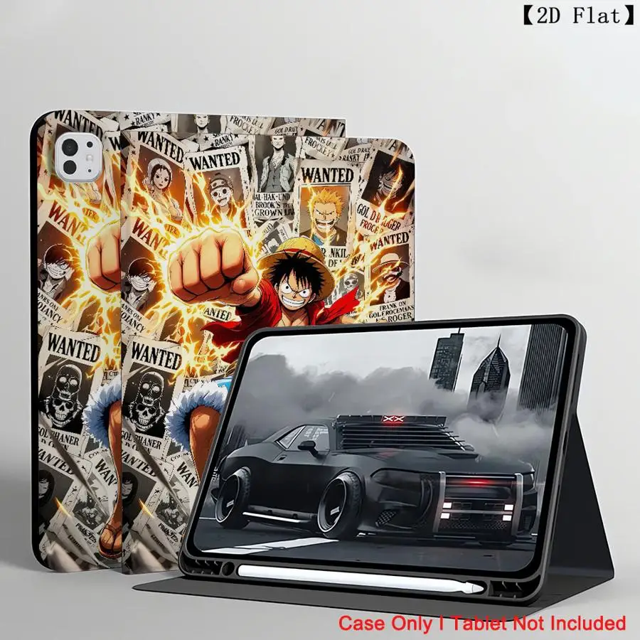 Cartoon P-Pieces L-Luffys Case for Apple iPad Pro11 13 Air 11 13 M4 M3 M2 A16 2026 10th 7/8/9th with Pencil Slot Air 4/5/6th