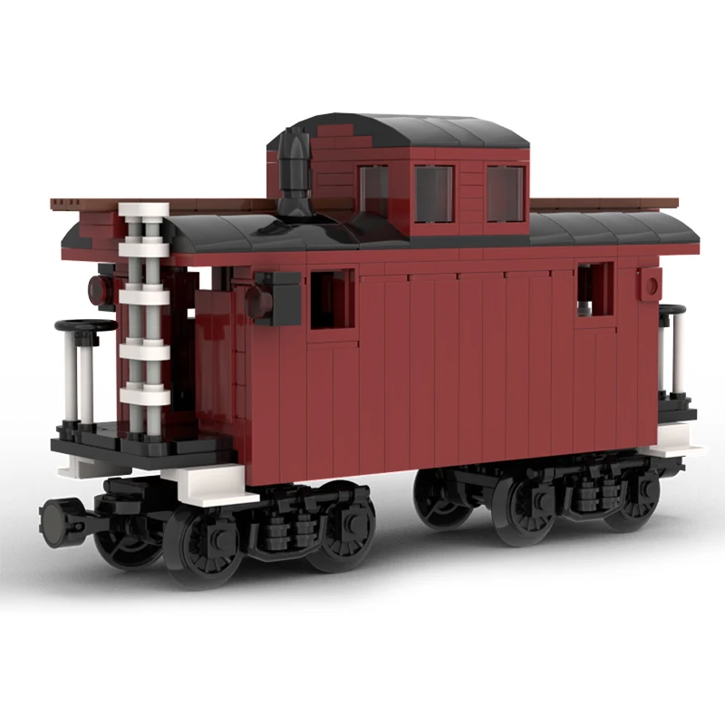 MOC- 214617   Bloc de construction à Caboose court, série de Train, assemblage de modèle de queue de Train urbain, petites particules, cadeau de noël pour enfants, 456 pièces
