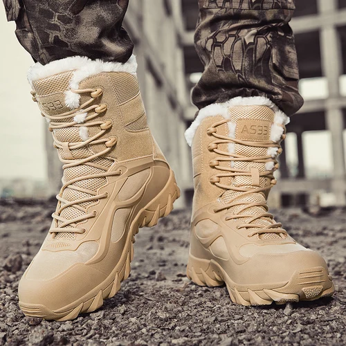 남성용 스노우 부츠 플랫폼 앵클 부츠, 플러스 사이즈 캐주얼 플러시 남성 신발, 미끄럼 방지, 따뜻한 모피, 방수 신발, 겨울 