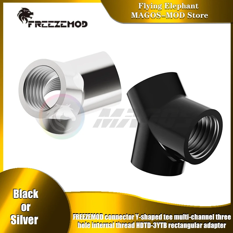 

Фитинг-адаптер распределителя расхода воды Freezemod, гнездовой тройник Y-образной формы G1/4 дюйма X3, HDTD-3YTB, черный/серебристый