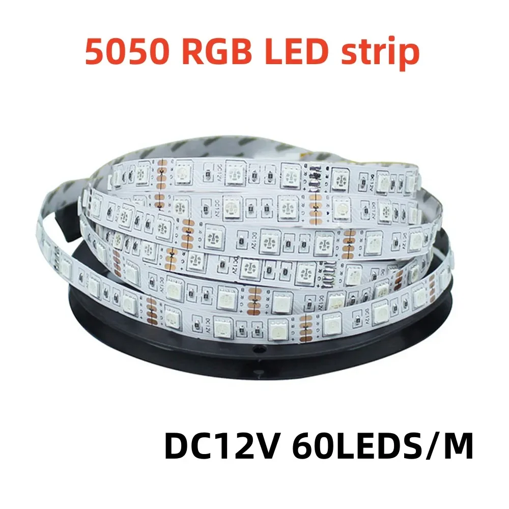 شريط إضاءة LED 12 فولت 5 متر SMD 5050 300 المصابيح بكسل ديود الشريط RGB الأبيض IP65 LED الشريط أضواء مرنة
